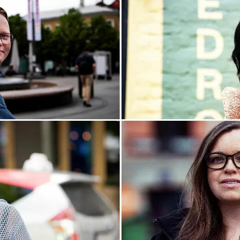 Elektrofagarbeider Ørjan Pedersen (øverst til venstre), renholder Felicia McGill Cephas (øverst til høyre), sentralbordoperatør Barbro Nærø (nederst til venstre) og renholder Naemy Trandum Aasen. Elektrofagarbeider Ørjan Pedersen (øverst til venstre), renholder Felicia McGill Cephas (øverst til høyre), sentralbordoperatør Barbro Nærø (nederst til venstre) og renholder Naemy Trandum Aasen.