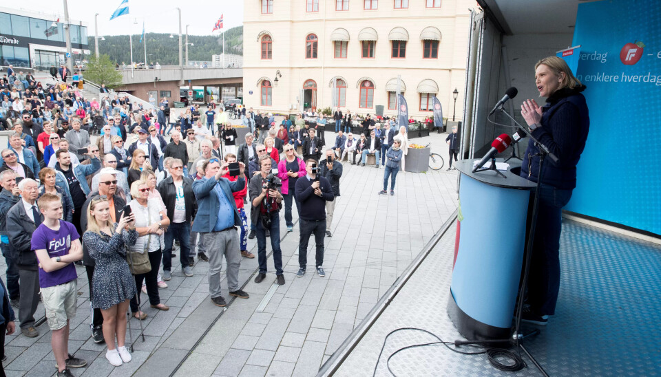1. MAI-TALE: Sylvi Listhaug i Drammen for noen år siden. 1. MAI-TALE: Sylvi Listhaug i Drammen for noen år siden.