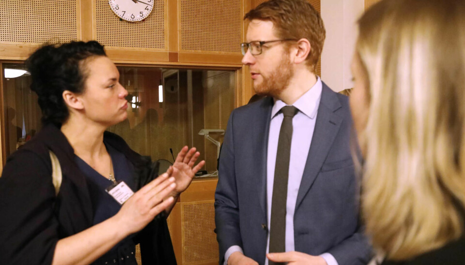 Palma Kleppe fra Barnehageopprøret 2018 i diskujson med Martin Henriksen fra AP Palma Kleppe fra Barnehageopprøret 2018 i diskujson med Martin Henriksen fra AP