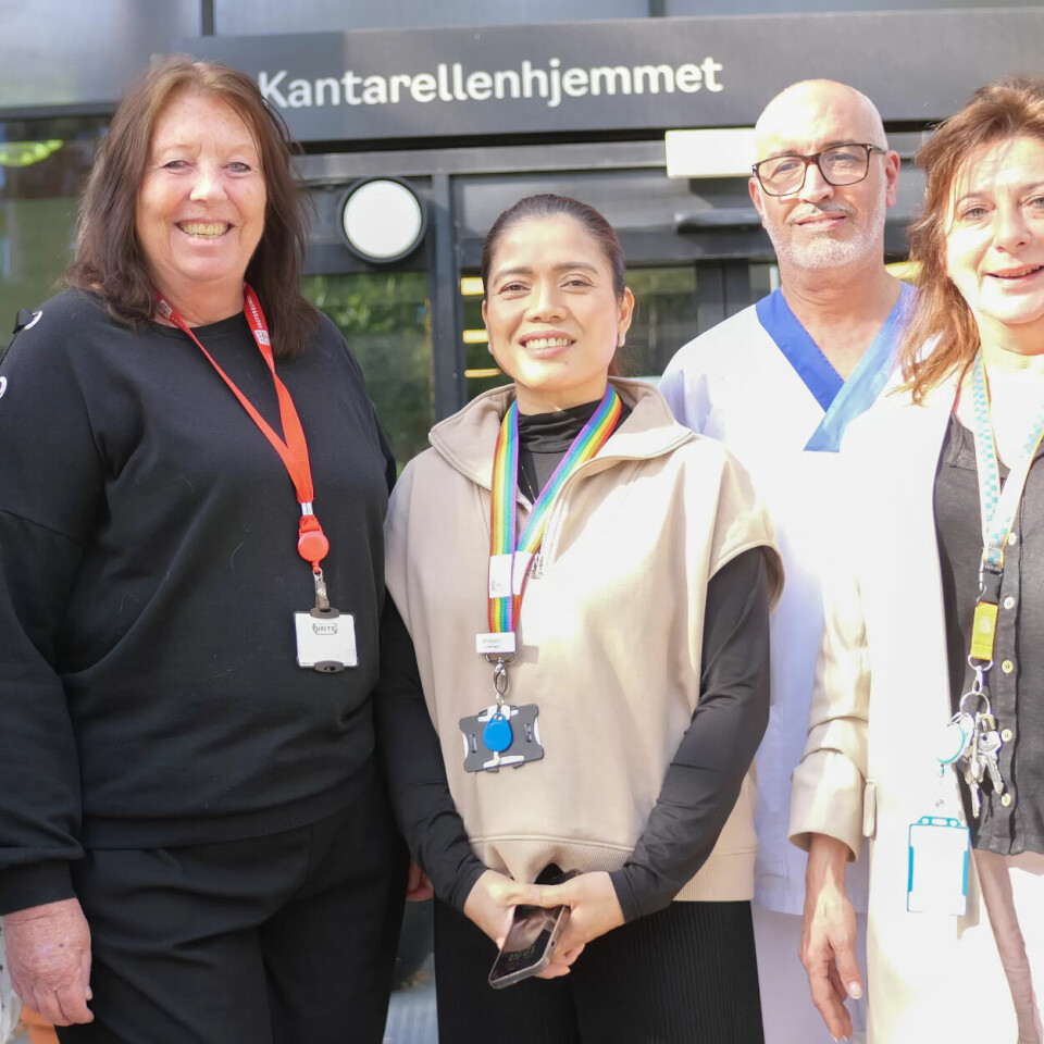 RESULTAT: Oppfølging og tilrettelegging er noko av stikkorda for at dei tilsette ved Kantarellhjemmet i Oslo har fått ned sjukefråveret. Frå venstre Shammim Andreassen Shahid, Birthe Wold Myhre, Evangeline Morales, Mustapha Yacoubi, og Ewa Adamski. RESULTAT: Oppfølging og tilrettelegging er noko av stikkorda for at dei tilsette ved Kantarellhjemmet i Oslo har fått ned sjukefråveret. Frå venstre Shammim Andreassen Shahid, Birthe Wold Myhre, Evangeline Morales, Mustapha Yacoubi, og Ewa Adamski.