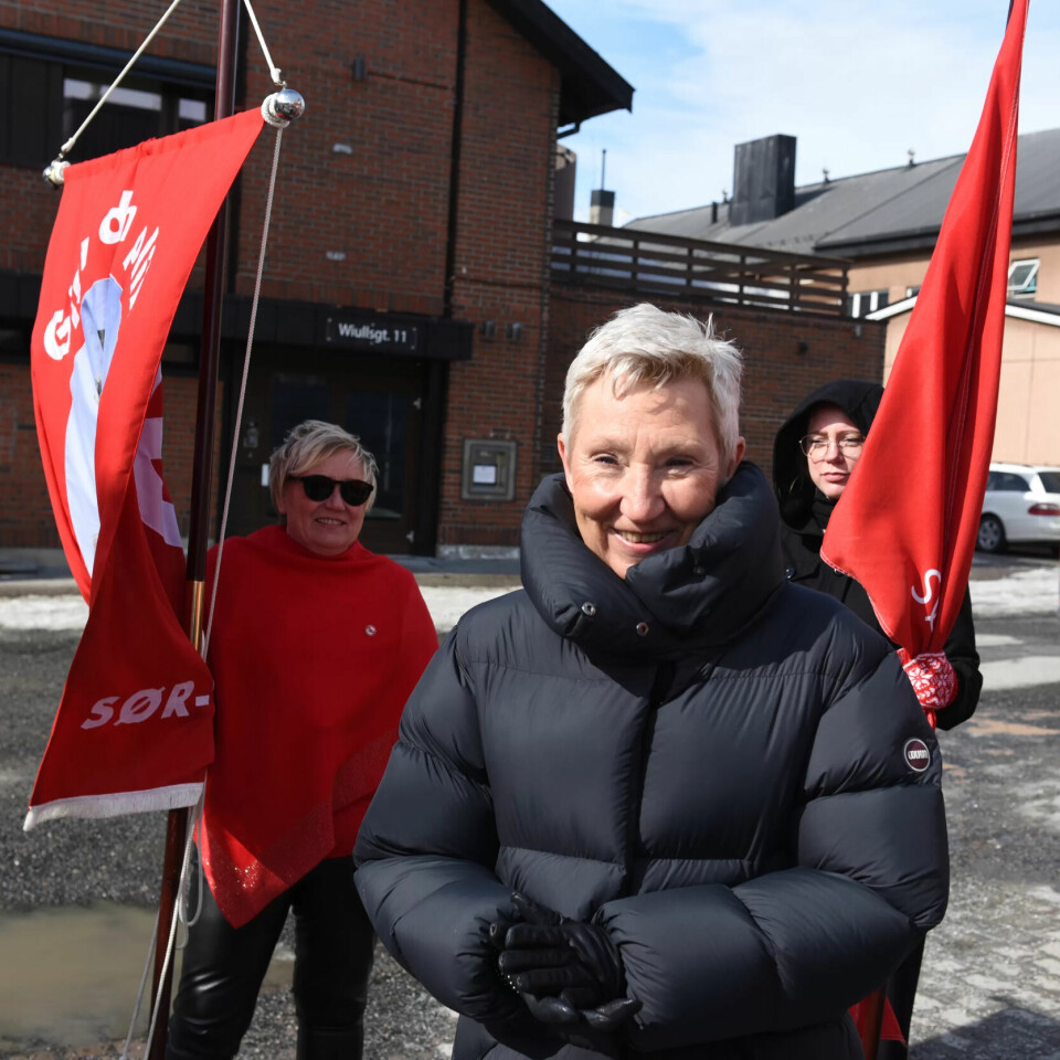 I KIRKENES: Peggy Hessen Følsvik feiret 1. mai i nord. I KIRKENES: Peggy Hessen Følsvik feiret 1. mai i nord.