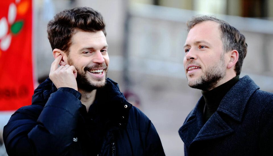 Audun Lysbakken (t.h.) og Bjørnar Moxnes. Audun Lysbakken (t.h.) og Bjørnar Moxnes.