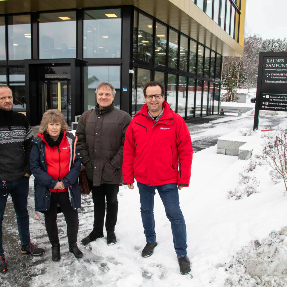 Fagforbundets tillitsvalgte Renè Utgaard, Nina Simonsen, Helge Sporsheim og Lloyd Forbes mener det er mye å lære av Sykehuset Østfolds arbeid med oppgavedeling Fagforbundets tillitsvalgte Renè Utgaard, Nina Simonsen, Helge Sporsheim og Lloyd Forbes mener det er mye å lære av Sykehuset Østfolds arbeid med oppgavedeling