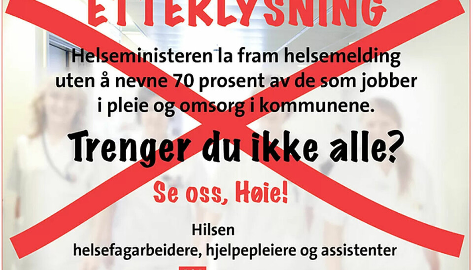 Beklaget at helsearbeidere ble oversett