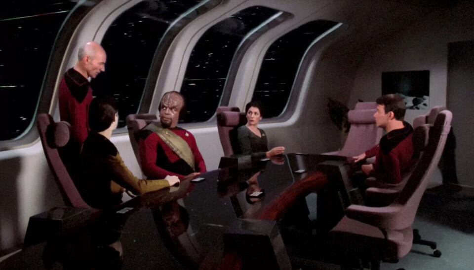 TV-KEJNDIS: Mang en Håg-stol har fått æren av å være på tv. Science fiction-serien Star Trek brukte flere modeller i sine scener – her er det Anova-modellen Jean-Luc Picard og hans crew utforsker verdensrommet med. TV-KEJNDIS: Mang en Håg-stol har fått æren av å være på tv. Science fiction-serien Star Trek brukte flere modeller i sine scener – her er det Anova-modellen Jean-Luc Picard og hans crew utforsker verdensrommet med.