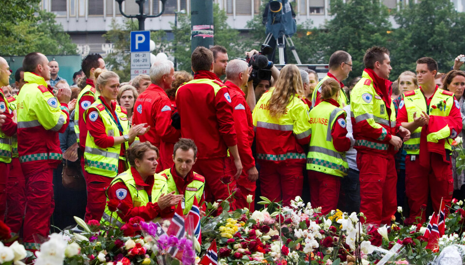 ETTER INNSATSEN: Rosetoget og de andre samlingene i etterkant av 22. juli hadde stor betydning for dem som var på jobb da terroren rammet Norge. ETTER INNSATSEN: Rosetoget og de andre samlingene i etterkant av 22. juli hadde stor betydning for dem som var på jobb da terroren rammet Norge.