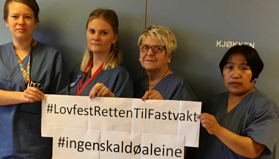 IKKE SPAR PENGER: Uansett hvor du bor, og om du ønsker det, skal du slippe å dø alene. FN har bestemt det. Det er ikke her Helse-Norge skal spare penger, skriver kronikkforfatterne. F.v. Hilde Lende Aune, Emmeli Sturtzel, Britt Træet og Niang Deith Rakhaing. IKKE SPAR PENGER: Uansett hvor du bor, og om du ønsker det, skal du slippe å dø alene. FN har bestemt det. Det er ikke her Helse-Norge skal spare penger, skriver kronikkforfatterne. F.v. Hilde Lende Aune, Emmeli Sturtzel, Britt Træet og Niang Deith Rakhaing.