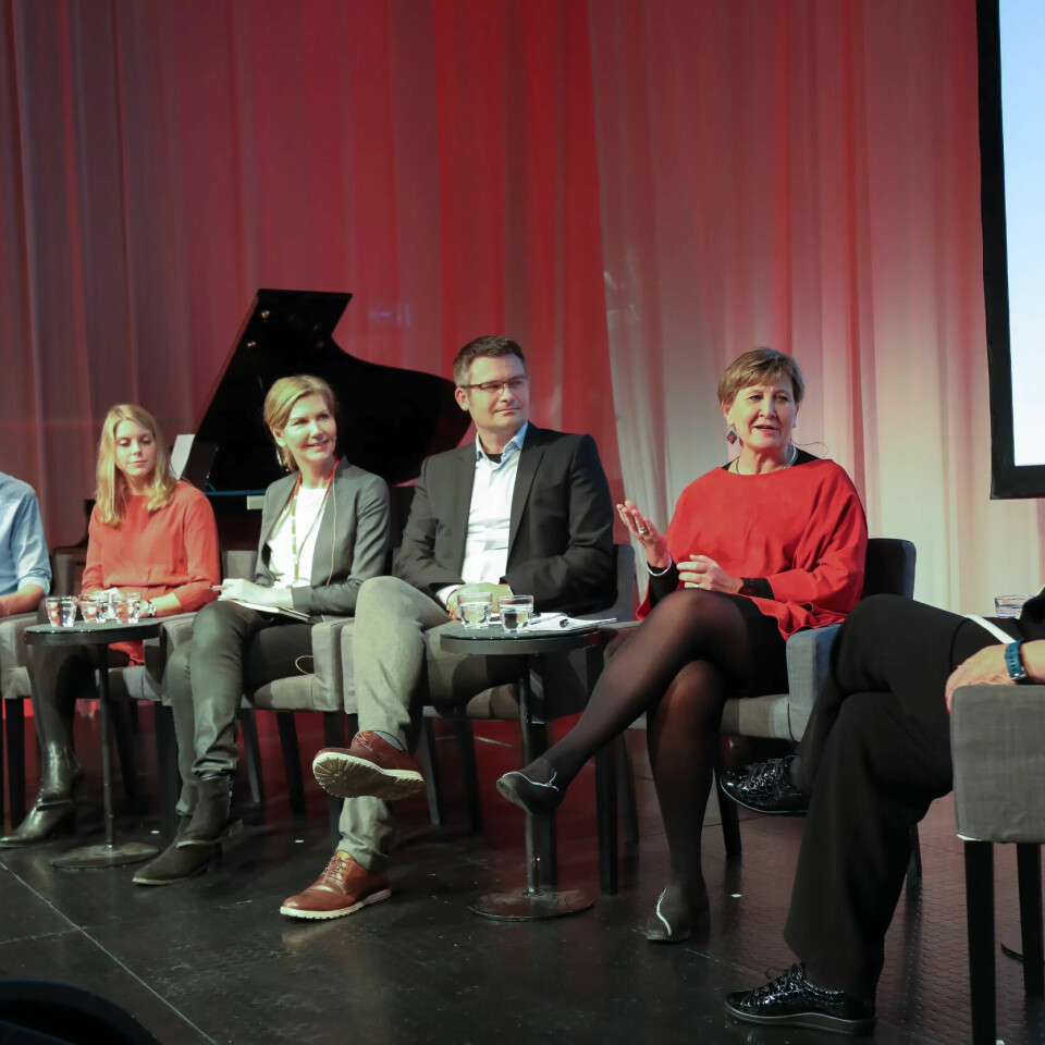 PANELDEBATT:Jørgen Heibø Modalsli, Ina Søraunet Wangberg, Marianne Marthinsen, Roger Bjørnstad, Mette Nord diskuterte ulikhet og arbeidsinnvandring under ledelse av Anne Grosvold. PANELDEBATT:Jørgen Heibø Modalsli, Ina Søraunet Wangberg, Marianne Marthinsen, Roger Bjørnstad, Mette Nord diskuterte ulikhet og arbeidsinnvandring under ledelse av Anne Grosvold.