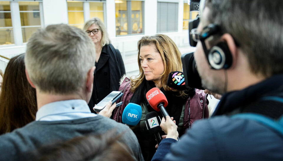 NHO-direktør Kristin Skogen Lund møter pressen. NHO-direktør Kristin Skogen Lund møter pressen.