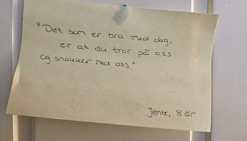 Marie skal aldri kaste lappen hun fikk fra den lille jenta