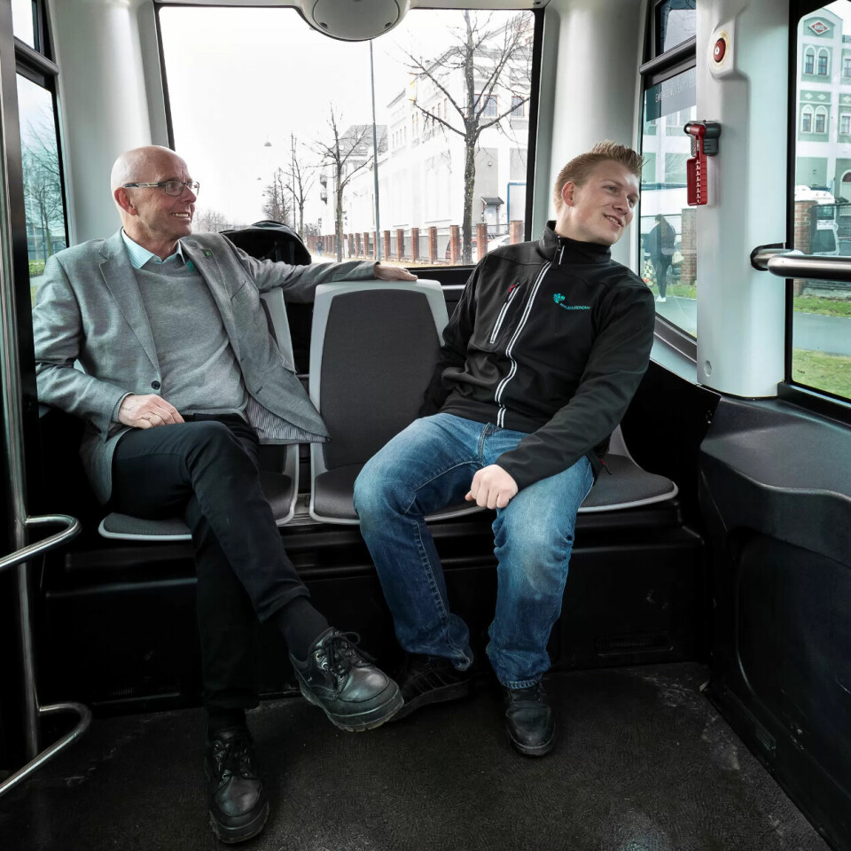 KOMFORT: Næringssjef Ingar Vaskinn i Kongsberg mener selvkjørende matebusser kan utkonkurrere komforten til en personbil. KOMFORT: Næringssjef Ingar Vaskinn i Kongsberg mener selvkjørende matebusser kan utkonkurrere komforten til en personbil.