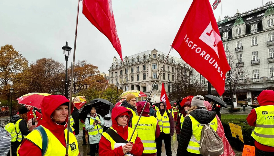 BLIR DE HØRT? Fra streikemarkeringen foran Stortinget i forrige uke. BLIR DE HØRT? Fra streikemarkeringen foran Stortinget i forrige uke.