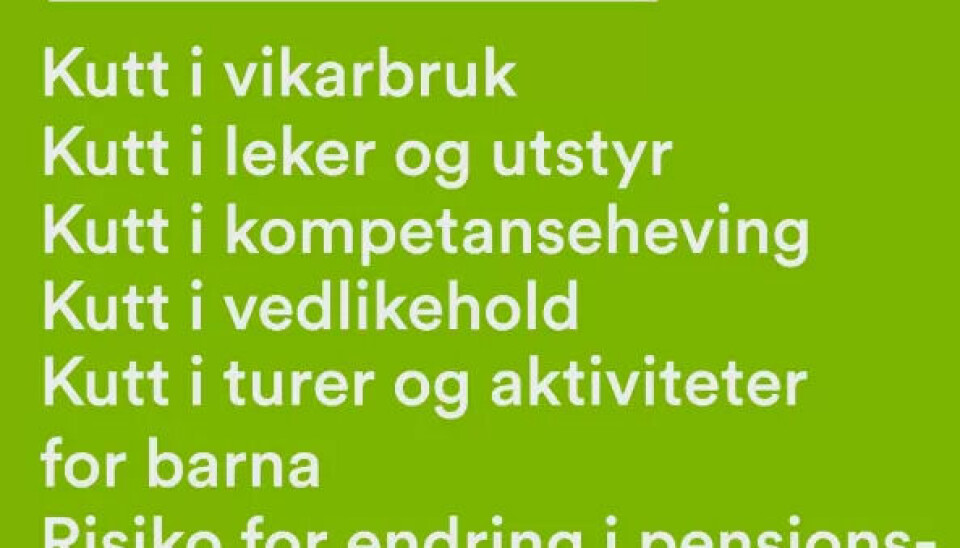 I videoen som Læringsverkstedet har lagt ut på Facebook-siden sin lister de opp konsekvenser av kuttet i pensjonstilskuddet. Skjermdump fra videoen. I videoen som Læringsverkstedet har lagt ut på Facebook-siden sin lister de opp konsekvenser av kuttet i pensjonstilskuddet. Skjermdump fra videoen.