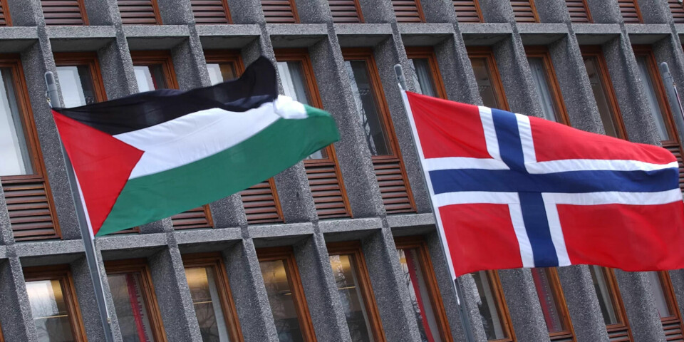 FLAGGES: Det palestinske flagget blir å se på Oslo rådhus. FLAGGES: Det palestinske flagget blir å se på Oslo rådhus.