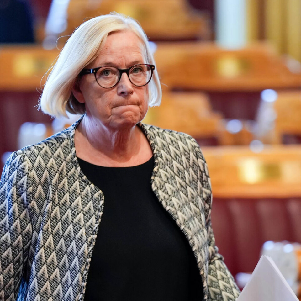 IKKE ENIGHET: Marit Arnstad (Sp) i Stortinget hvor statsminister Jonas Gahr Støre (Ap) redegjorde om den sikkerhetspolitiske situasjonen. IKKE ENIGHET: Marit Arnstad (Sp) i Stortinget hvor statsminister Jonas Gahr Støre (Ap) redegjorde om den sikkerhetspolitiske situasjonen.