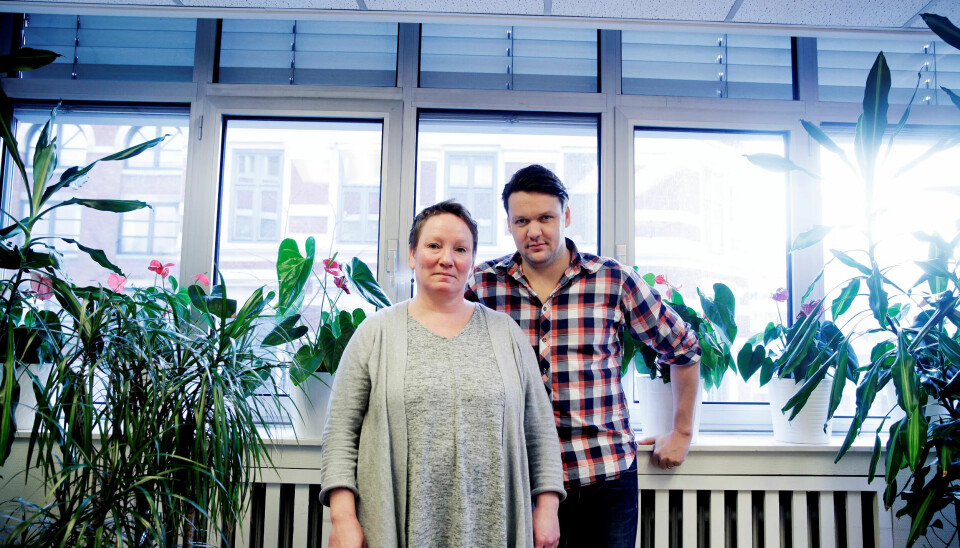 Siri Follerås, leder i Fagforbundet Pleie og Omsorg Oslo, og nestleder Fredrik Olstad. Siri Follerås, leder i Fagforbundet Pleie og Omsorg Oslo, og nestleder Fredrik Olstad.