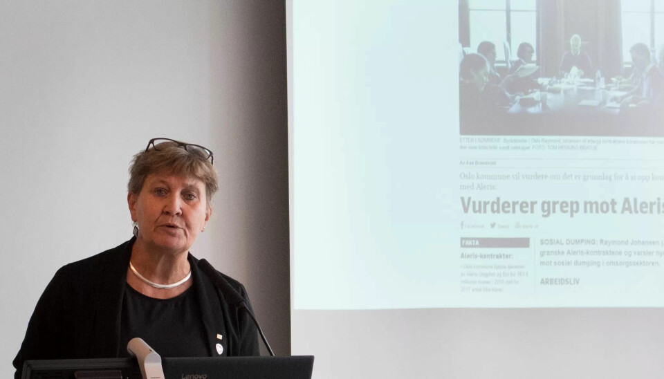 KRITISK: Fagforbundets leder, Mette Nord, er kritisk til at både Økokrim og Arbeidstilsynet foreløpig ikke etterforsker eller har nye tilsyn med Aleris. KRITISK: Fagforbundets leder, Mette Nord, er kritisk til at både Økokrim og Arbeidstilsynet foreløpig ikke etterforsker eller har nye tilsyn med Aleris.