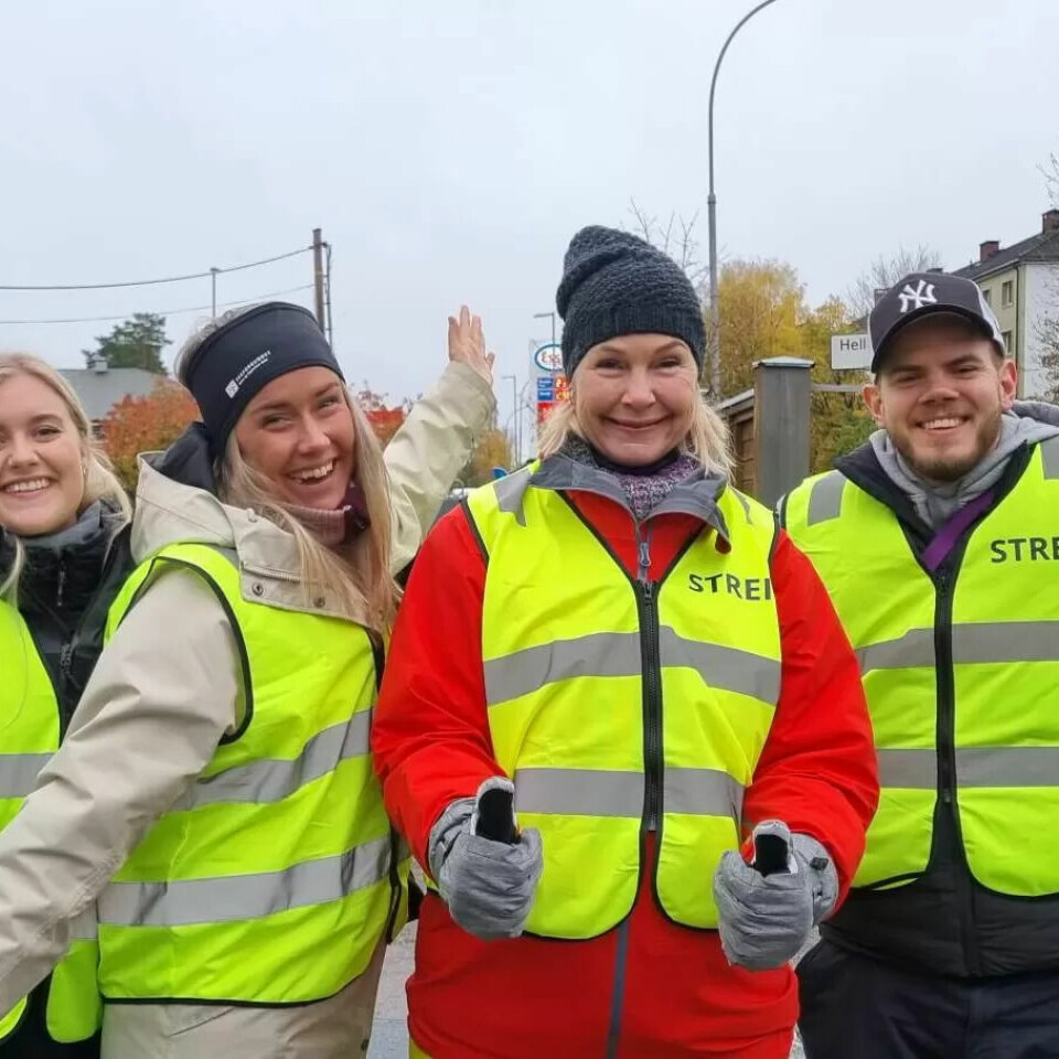 TOPP STEMNING: Streikende i Læringsverkstedet Østmarka idrettsbarnehage. TOPP STEMNING: Streikende i Læringsverkstedet Østmarka idrettsbarnehage.