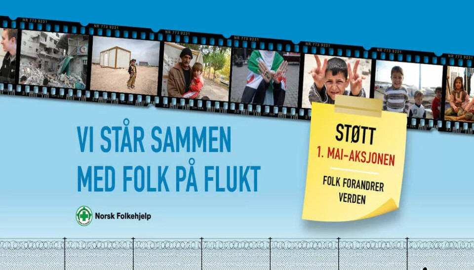 Innsamling: Norsk Folkehjelps 1.mai-aksjon skal hejlpe menensker på flukt. Innsamling: Norsk Folkehjelps 1.mai-aksjon skal hejlpe menensker på flukt.
