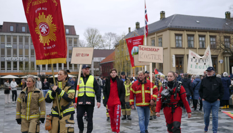 «BEREDSKAP KOSTER»: Fagforbundet i 1. mai-toget i Trondheim i år. «BEREDSKAP KOSTER»: Fagforbundet i 1. mai-toget i Trondheim i år.