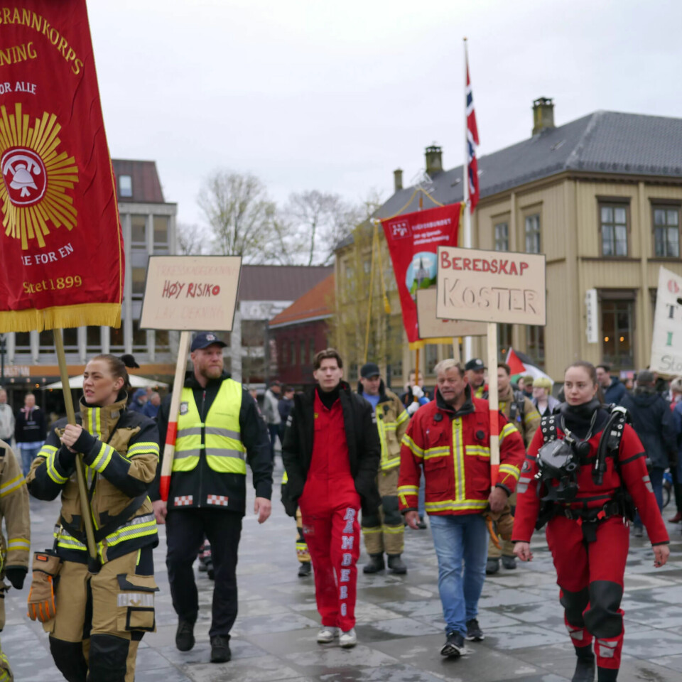 «BEREDSKAP KOSTER»: Fagforbundet i 1. mai-toget i Trondheim i år. «BEREDSKAP KOSTER»: Fagforbundet i 1. mai-toget i Trondheim i år.