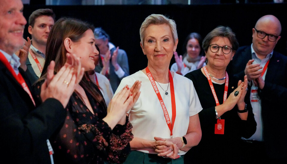 HOS AP: Pegge Hessen Følsvik under landsmøtet til Ap. På kongressen går hun av som leder av LO. HOS AP: Pegge Hessen Følsvik under landsmøtet til Ap. På kongressen går hun av som leder av LO.