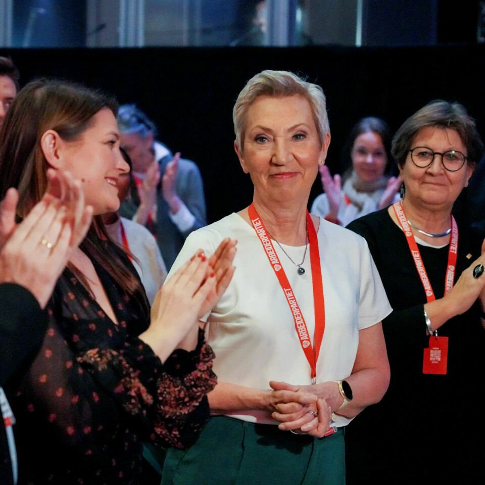 HOS AP: Pegge Hessen Følsvik under landsmøtet til Ap. På kongressen går hun av som leder av LO. HOS AP: Pegge Hessen Følsvik under landsmøtet til Ap. På kongressen går hun av som leder av LO.