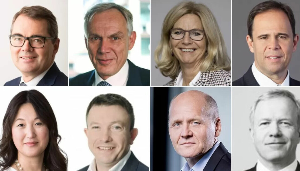 TJENTE MEST: Svein Richard Brandtzæg (over fra venstre) i Norsk Hydro, Henning E. Jensen i Kongsberg Automotive, Kristin Ferøvik i Lundin Norway, Luis Araujo i Aker Solutions, Ros-Marie Grusén i Norsk Medisinaldepot, Karl Johnny Hersvik i Aker BP, Sigve Brekke i Telenor og Bengt A. Rem i Kistefos. TJENTE MEST: Svein Richard Brandtzæg (over fra venstre) i Norsk Hydro, Henning E. Jensen i Kongsberg Automotive, Kristin Ferøvik i Lundin Norway, Luis Araujo i Aker Solutions, Ros-Marie Grusén i Norsk Medisinaldepot, Karl Johnny Hersvik i Aker BP, Sigve Brekke i Telenor og Bengt A. Rem i Kistefos.