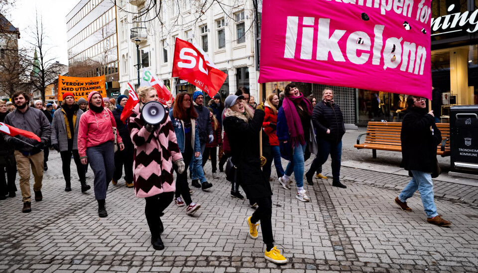 Fra kvinnedagen i Trondheim i 2020. Fra kvinnedagen i Trondheim i 2020.