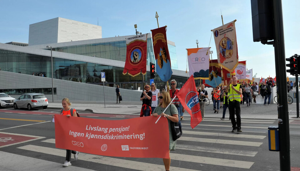KULTURSTREIK: De streikende i kultursektoren marsjerte i dag gjennom Oslo sentrum. KULTURSTREIK: De streikende i kultursektoren marsjerte i dag gjennom Oslo sentrum.