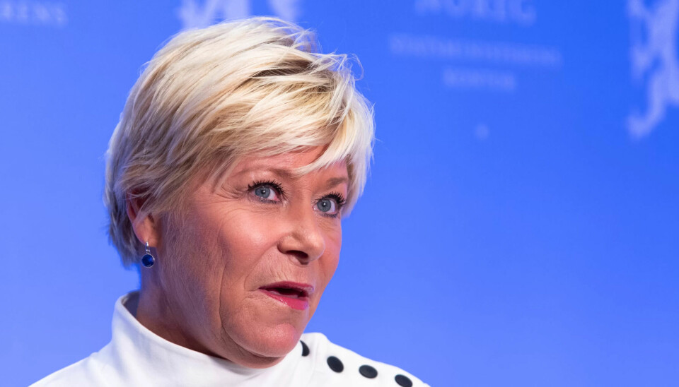 Finansminister Siv Jensen (Frp). Finansminister Siv Jensen (Frp).