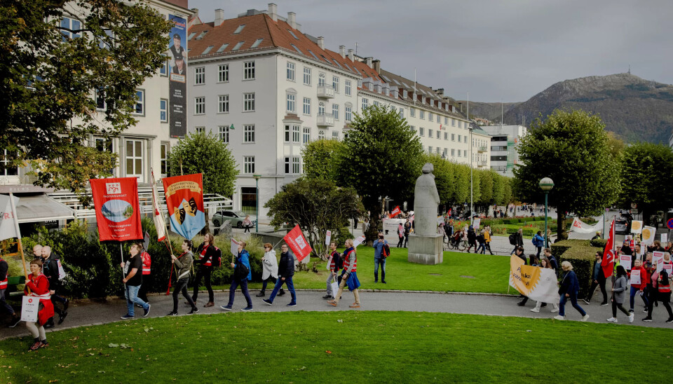 KULTURSTREIK: Fra kulturmarsjen i Bergen. KULTURSTREIK: Fra kulturmarsjen i Bergen.