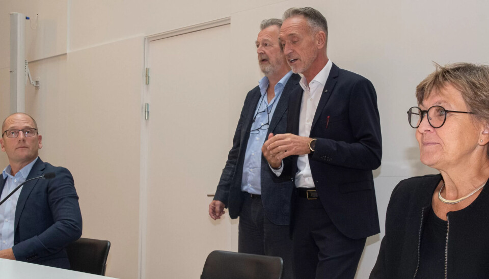Start på kommuneoppgjøret 2020. Fra venstre: Steffen Handal Unio, Tor Arne Gangsø KS, Mette Nord Fagforbundet og LO Kommune. Start på kommuneoppgjøret 2020. Fra venstre: Steffen Handal Unio, Tor Arne Gangsø KS, Mette Nord Fagforbundet og LO Kommune.