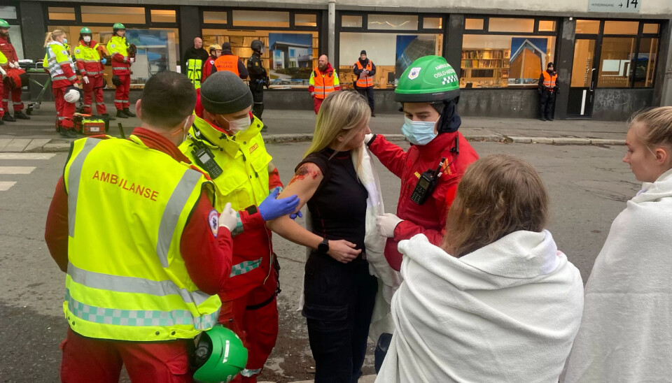 SAMHANDLING: Under dagens terrorøvelse i Oslo øvde nødetatene på samhandling. SAMHANDLING: Under dagens terrorøvelse i Oslo øvde nødetatene på samhandling.
