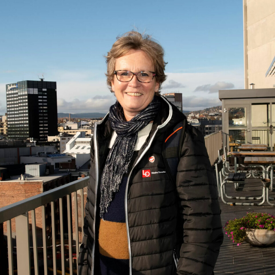 Nina Jeppesen Johnsgård, hovedtillitsvalgt Skedsmo, er fornøyd med at 1.100 kontoransatte i Lillestrøm kommune får betalt spisepause. Her hos Fagforbundet i Keysers gate i Oslo. Nina Jeppesen Johnsgård, hovedtillitsvalgt Skedsmo, er fornøyd med at 1.100 kontoransatte i Lillestrøm kommune får betalt spisepause. Her hos Fagforbundet i Keysers gate i Oslo.