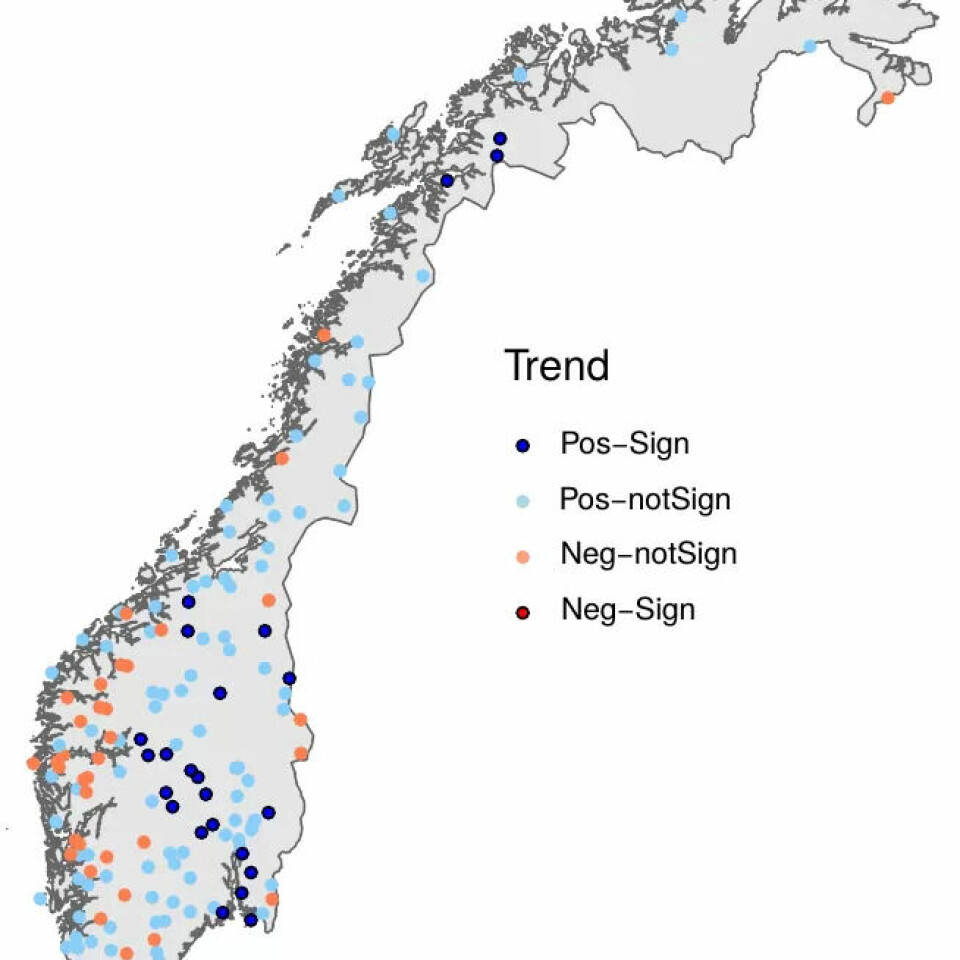 Kartet viser høyeste nedbør i løpet av et døgn i sommerhalvåret. Kartet viser høyeste nedbør i løpet av et døgn i sommerhalvåret.