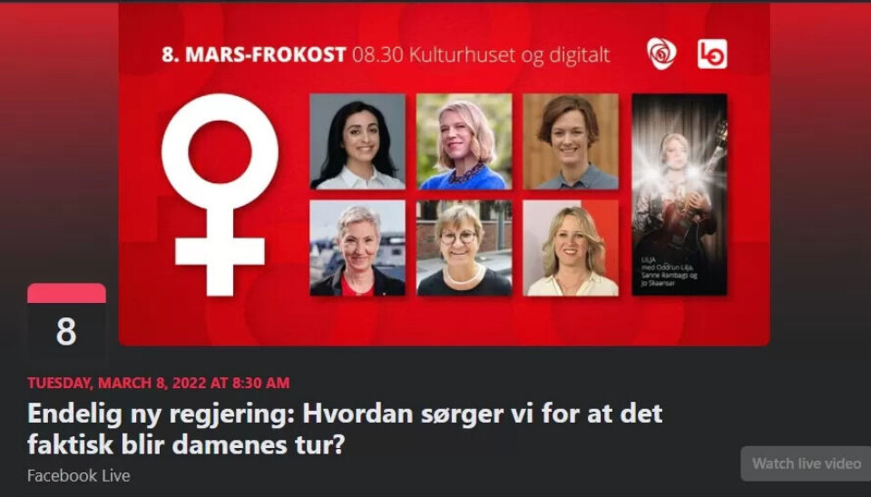 FROKOSTMØTE: LO tar utgangspunkt i at planen om at Hadia Tajik skal ha en panelseamtale med Mette Nord består. FROKOSTMØTE: LO tar utgangspunkt i at planen om at Hadia Tajik skal ha en panelseamtale med Mette Nord består.