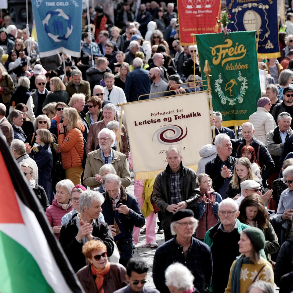 1. mai-markeringen 2022 på Youngstorget i Oslo. (Arkivfoto) 1. mai-markeringen 2022 på Youngstorget i Oslo. (Arkivfoto)