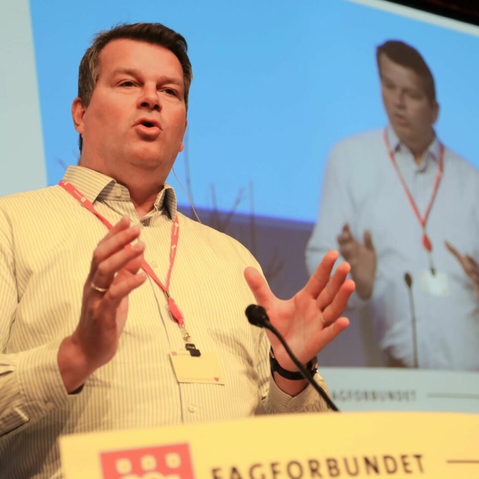 Hans Christian Gabrielsen på Fagforbundets landetsmøte Hans Christian Gabrielsen på Fagforbundets landetsmøte