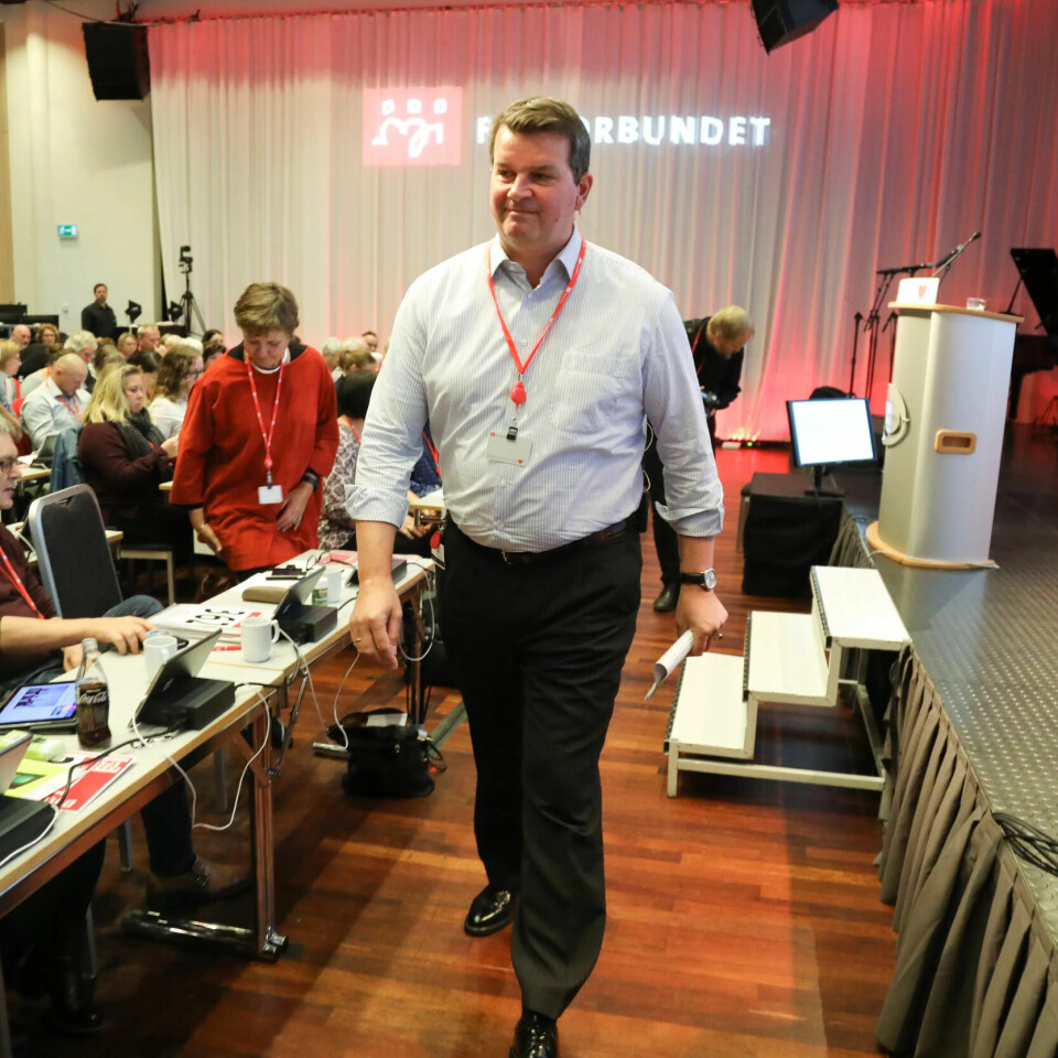 Hans Christian Gabrielsen på Fagforbundets landetsmøte Hans Christian Gabrielsen på Fagforbundets landetsmøte