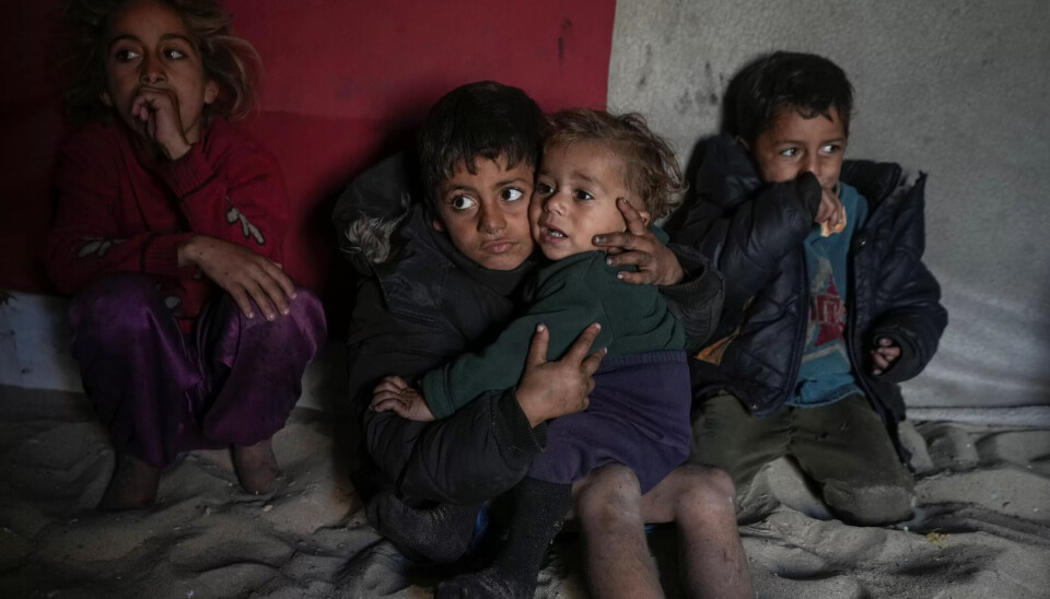 KRIG: Gazas barn har ingen steder å søke tilflukt fra bomber, kulde, sykdom og sult, slår FNs barnefond (Unicef) fast. Seks år gamle Tamim Marouf, den ti år gamle søsteren hans Hala og fire år gamle broren Malek, bor i et telt sammen med foreldrene utenfor Deir al-Balah. KRIG: Gazas barn har ingen steder å søke tilflukt fra bomber, kulde, sykdom og sult, slår FNs barnefond (Unicef) fast. Seks år gamle Tamim Marouf, den ti år gamle søsteren hans Hala og fire år gamle broren Malek, bor i et telt sammen med foreldrene utenfor Deir al-Balah.