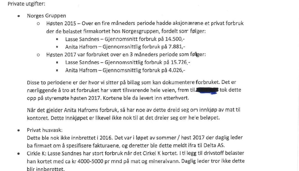 PRIVAT FORBRUK: Utdrag fra varsel med detaljer om privat forbruk til eierne av Baos. Tallene er hentet inn og satt sammen av den tidlige daglige eieren. PRIVAT FORBRUK: Utdrag fra varsel med detaljer om privat forbruk til eierne av Baos. Tallene er hentet inn og satt sammen av den tidlige daglige eieren.