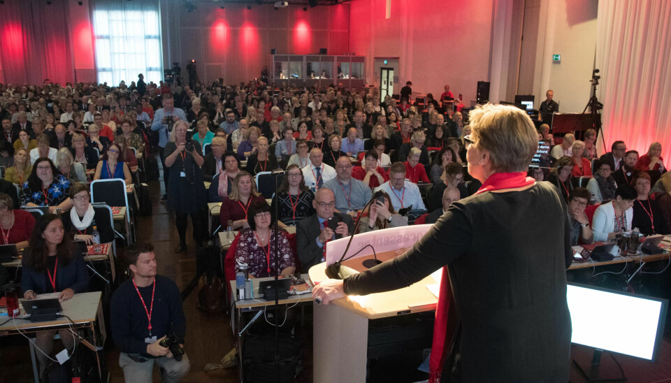 Når landsmøtet er i gang har forbundsleder Mette Nord hele 459 delegater med stemmerett i salen. Når landsmøtet er i gang har forbundsleder Mette Nord hele 459 delegater med stemmerett i salen.