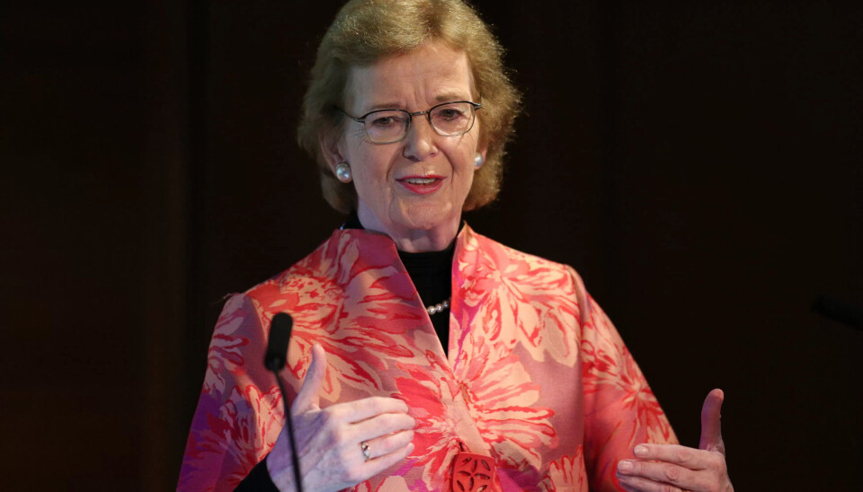 Mary Robinson, som har jobbet for FN og er tidligere irsk president, var en av hovedtalerne på SWSD 2018 i Dublin. Mary Robinson, som har jobbet for FN og er tidligere irsk president, var en av hovedtalerne på SWSD 2018 i Dublin.