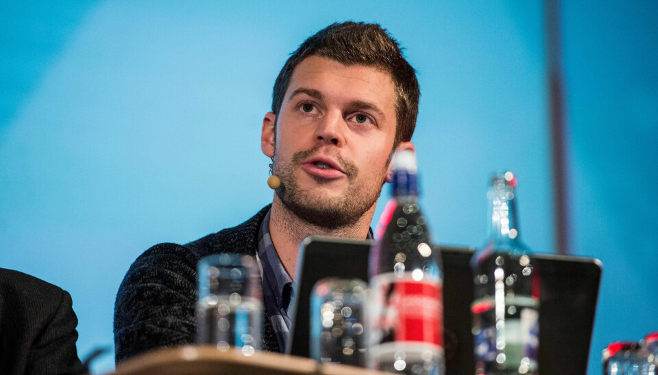 FYRER AV: Rødt-leder Bjørnar Moxnes fyrer av en bredside mot bemanningsbransjen før landsmøtet i partiet. FYRER AV: Rødt-leder Bjørnar Moxnes fyrer av en bredside mot bemanningsbransjen før landsmøtet i partiet.