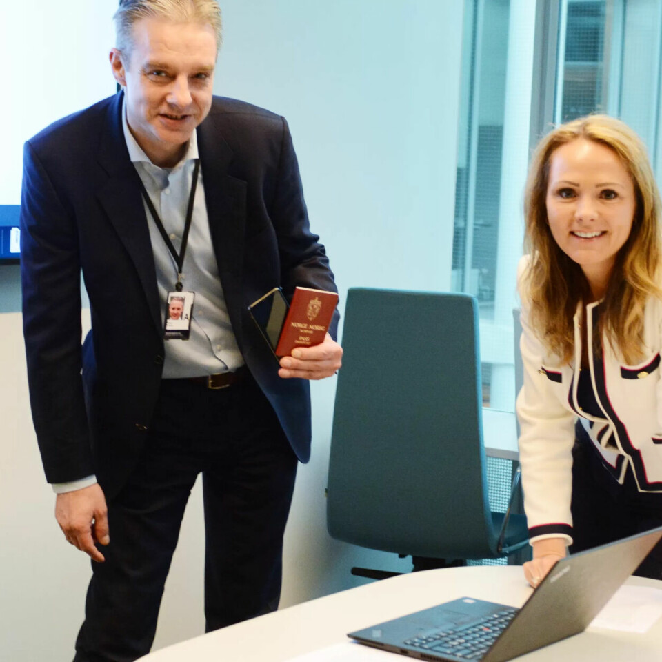 Steffen Sutorius, direktør i Digitaliseringsdirektoratet og distrikts- og digitaliseringsminister Linda Hofstad Helleland. Steffen Sutorius, direktør i Digitaliseringsdirektoratet og distrikts- og digitaliseringsminister Linda Hofstad Helleland.