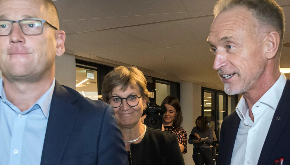 MØTES IGJEN: Forhandlingslederne Steffen Handal (t.v.) i Utdanningsforbundet og Tor Arne Gangsø i KS møtes igjen til ny mekling etter at resultatet av lønnsoppgjøret ble forkastet. Mette Nord leder LO Kommune, som har godtatt oppgjøret. MØTES IGJEN: Forhandlingslederne Steffen Handal (t.v.) i Utdanningsforbundet og Tor Arne Gangsø i KS møtes igjen til ny mekling etter at resultatet av lønnsoppgjøret ble forkastet. Mette Nord leder LO Kommune, som har godtatt oppgjøret.
