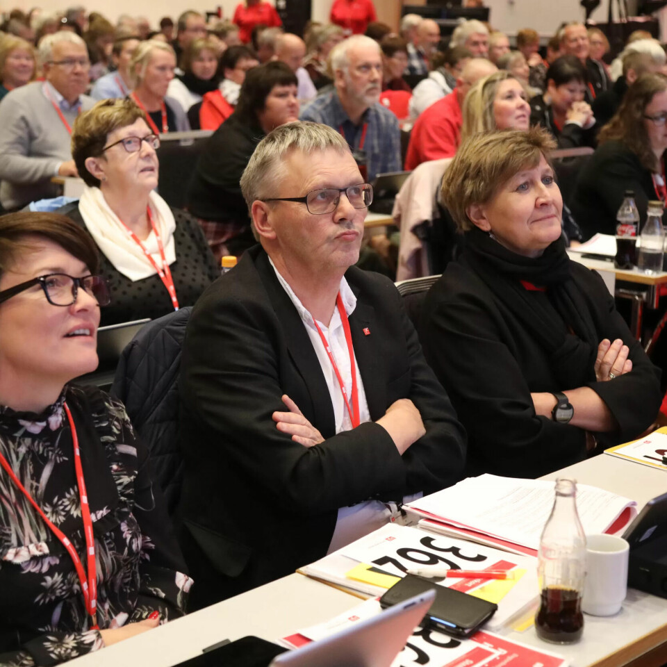 FÆRRE FYSISKE MØTER: Nestleder Odd Haldgeir Larsen tror han vil fly mindre etter koronaen. Her sammen med nestleder Sissel Skoghaug og leder Mette Nord under landsmøtet 2017. FÆRRE FYSISKE MØTER: Nestleder Odd Haldgeir Larsen tror han vil fly mindre etter koronaen. Her sammen med nestleder Sissel Skoghaug og leder Mette Nord under landsmøtet 2017.