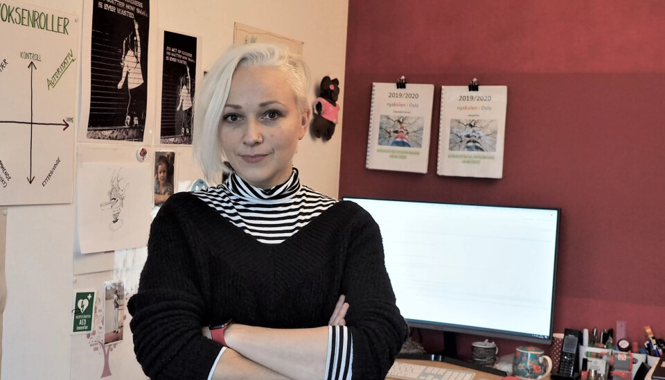 Rektor og daglig leder Sunniva Sandanger på friskolen Nyskolen i Oslo har besluttet å stenge i to uker. Fra i morgen har elevene nettundervisning. Rektor og daglig leder Sunniva Sandanger på friskolen Nyskolen i Oslo har besluttet å stenge i to uker. Fra i morgen har elevene nettundervisning.
