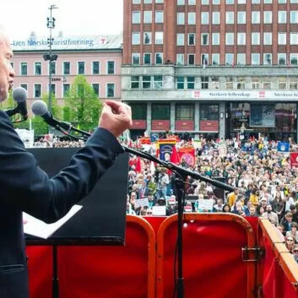 I 2019 var talerne på Youngstorget , blant dem byrådsleder Raymond Johansen (Ap), samstemte i budskapet om «Nei til profitt på velferd». I år markeres dagen på andre måter. I 2019 var talerne på Youngstorget , blant dem byrådsleder Raymond Johansen (Ap), samstemte i budskapet om «Nei til profitt på velferd». I år markeres dagen på andre måter.